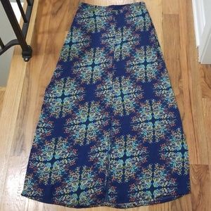 Blue floral maxi skirt